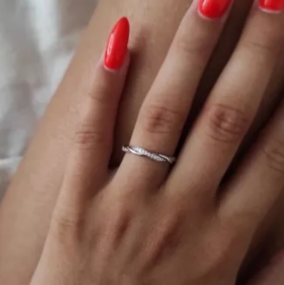 New Silver Diamond Twisted Eternity Ring - Picture 3 of 3